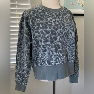 JoyLab Relaxed Fit Blue Leopard Sweatshirt